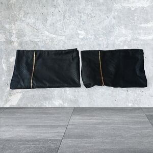 Steve Madden Black Gold Trim Embossed Queen Pillowcases
